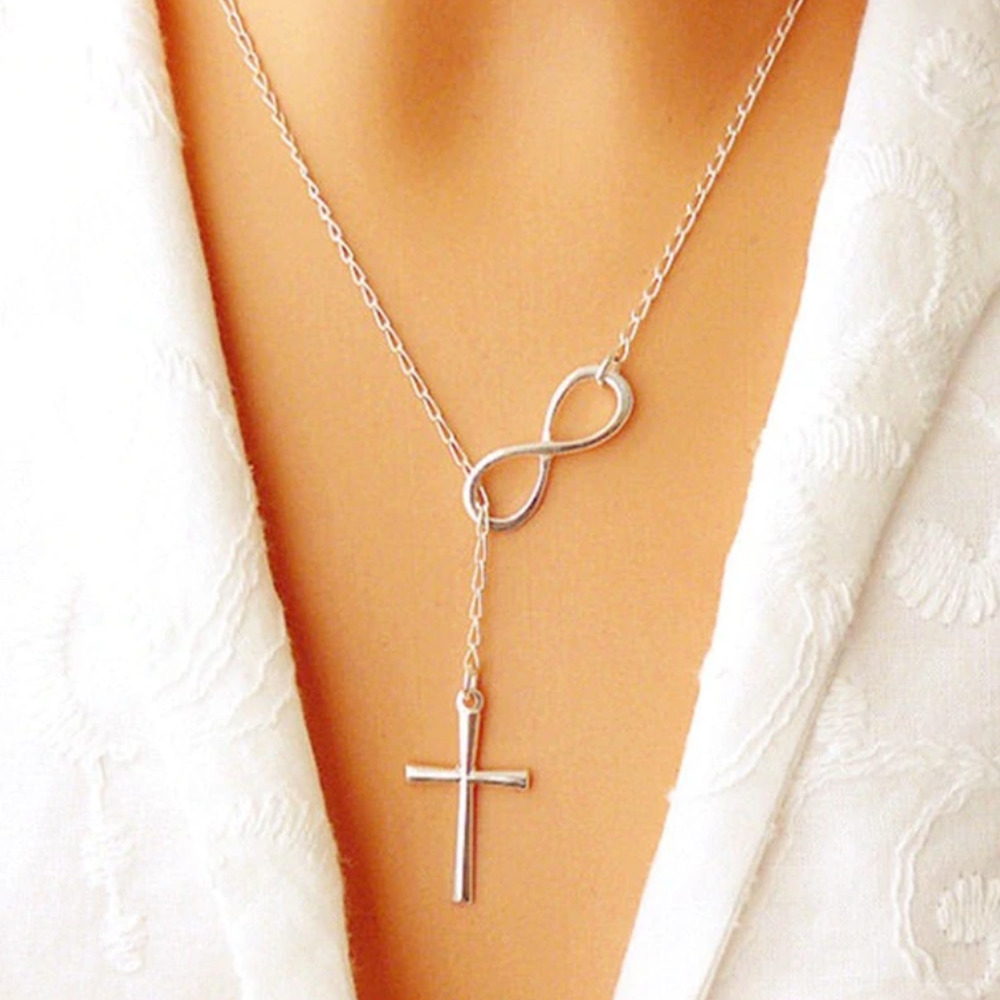 Infinity Cross Necklace Sterling Silver